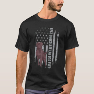 Camiseta Pai de Chocolate Bandeira Americana Brown Labrador