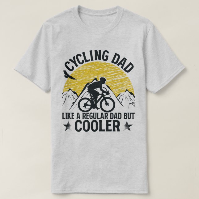 Camiseta Pai De Ciclismo Como Um Pai Regular Mas Mais Engra (Frente do Design)