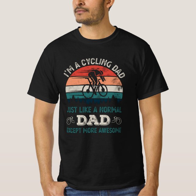 Camiseta Pai de Ciclismo - Presente do Dia de os pais Cícli (Frente)