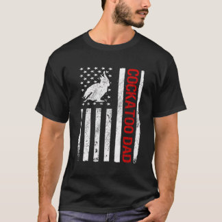 Camiseta Pai de Cockatoo Americano Flag Engraçado Pássaro M