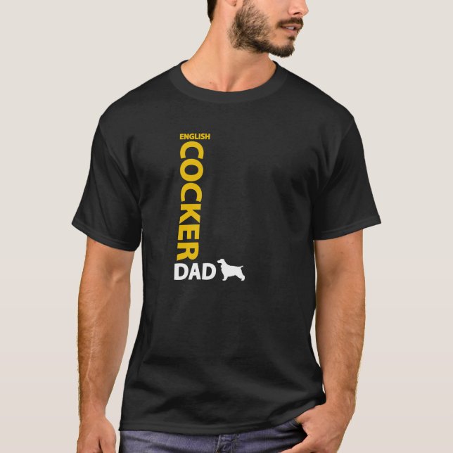 Camiseta Pai de cocker spaniel do inglês (Frente)