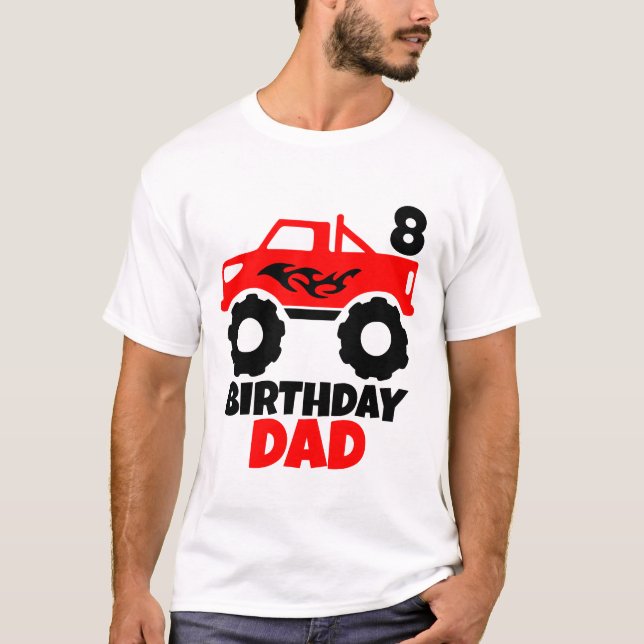 Camiseta Pai de Combinação de Caminhão Vermelho do Birthday (Frente)