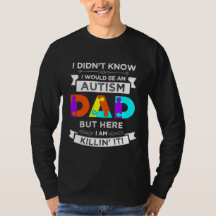 Camiseta Pai de Consciência do Autismo Pai Orgulhoso de Aut