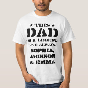 Camiseta Pai de Crianças de Legenda Personalizadas com Nome