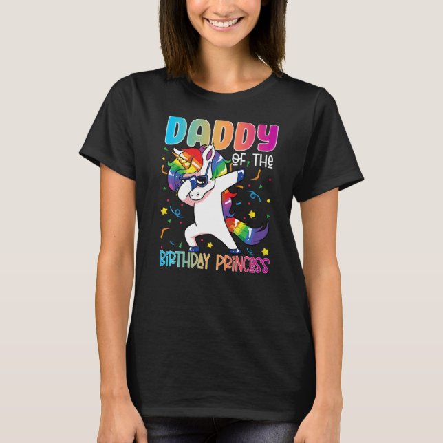 Camiseta Pai De Dabbing Do Unicórnio Da Princesa De Anivers (Frente)