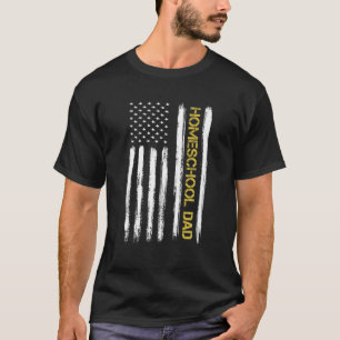 Camiseta Pai de Desescolarização do Pai de Bandeiras Americ