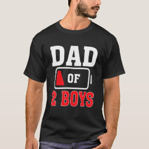 Camiseta Pai De Dois Meninos Do Filho Dia Do Pai Aniversári
