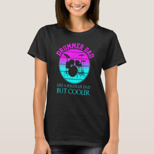 Camiseta Pai De Drummer Como Um Dia de os pais De Vintagem 