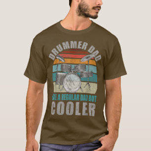 Camiseta Pai De Drummer Da Vintage Da Mens Como Um Pai Regu