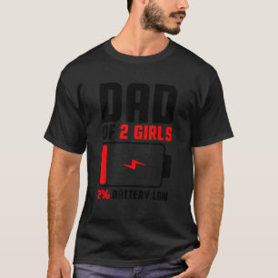 Camiseta Pai De Duas Garotas Dias de os pais De Aniversário