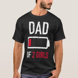 Camiseta Pai De Duas Garotas Do Dia de os pais Filho Aniver