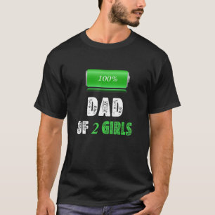 Camiseta Pai De Duas Raparigas Dia de os pais Pai