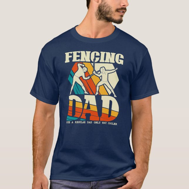 Camiseta Pai de esgrima Engraçado Saber Epee Fencer (Frente)