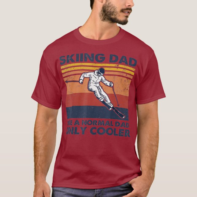 Camiseta Pai De Esqui Como Um Pai Normal Apenas Fresco (Frente)