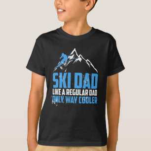 Camiseta Pai de Esqui Engraçado - Esquiador Esquiando Para 