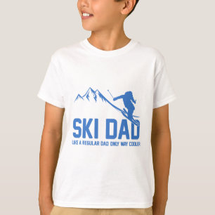 Camiseta Pai de esqui Engraçado Skiier Snowy Adventure Aman