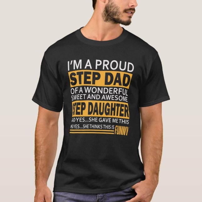 Camiseta Pai De Etapa Orgulhosa Presente Para Stepdad De Ru (Frente)