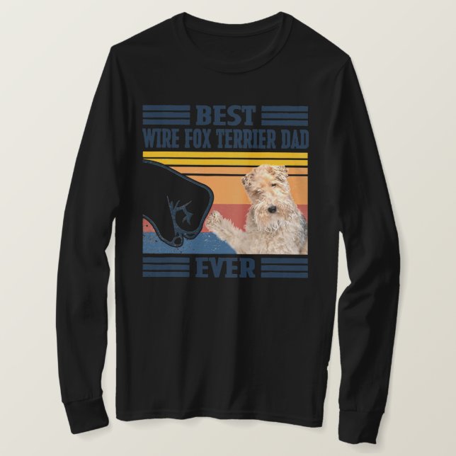 Camiseta Pai De Fox Terrier Com Melhor Fio Cão Engraçado (Frente do Design)