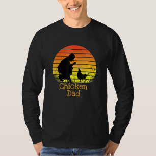 Camiseta Pai de frango Vintage Retro Sunset Chicken Farmer