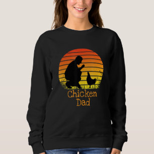 Camiseta Pai de frango Vintage Retro Sunset Chicken Farmer