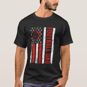 Camiseta Pai De Futebol Americano Bandeira Orgulhosa Pai De