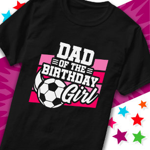 Camiseta Pai de futebol infantil da garota de aniversário