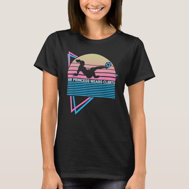 Camiseta Pai de futebol Minha Princesa Veste Cleats (Frente)