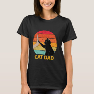 Camiseta Pai de Gato Amante de Gato Engraçado Gato Preto Hi