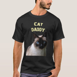 Camiseta Pai de Gato Artístico Siamês pai de Gato