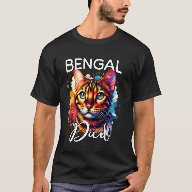 Camiseta Pai de Gato Bengal Gato Bengal (Frente)