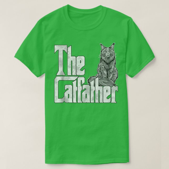 Camiseta Pai de Gato Catdad Maine Coon Cat Padre Gatinho D (Frente do Design)