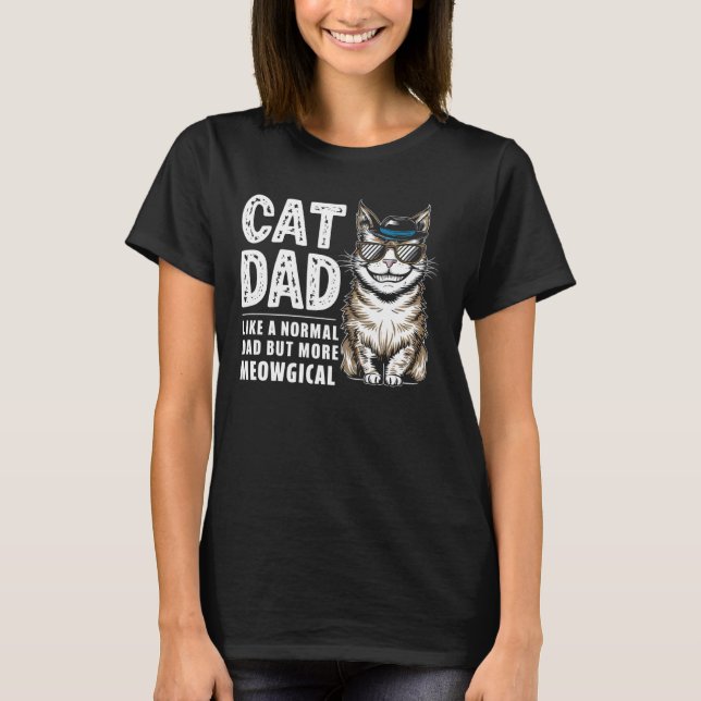 Camiseta Pai de gato como um Pai normal, mas mais medíocre (Frente)