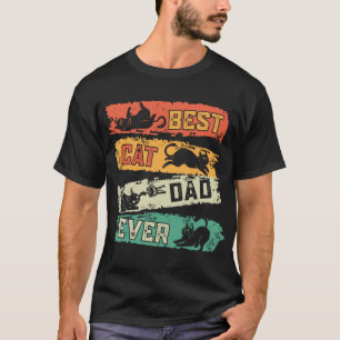 Camiseta Pai De Gato De Melhor Pai De Vintagem De Retro Pai