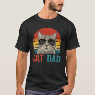 Camiseta Pai De Gato De Mens Vintage Melhor Pai De Gato Nun