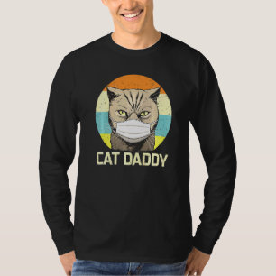 Camiseta Pai de gato Dia de os pais de máscara de rosto Qua