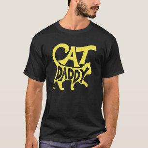 Camiseta Pai De Gato Engraçado Com Pai Simples E Letra Min