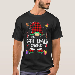 Camiseta Pai de Gato Gnomo Buffalo Xadrez Vermelho Família