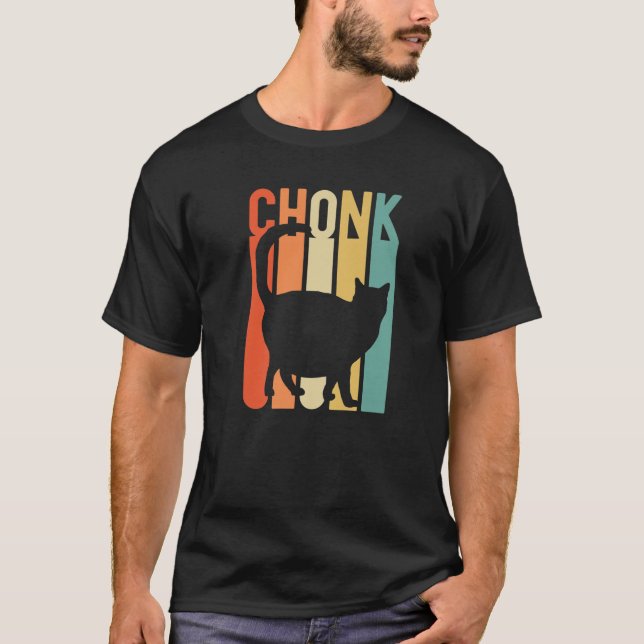 Camiseta Pai De Gato Gordo Chonk Homens Preguiçosos Retro N (Frente)