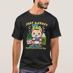 Camiseta Pai De Gato Louco Que Adora Plantas De Jogos Match