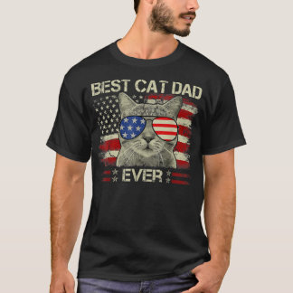 Camiseta Pai De Gato Mais Engraçado Da Bandeira Americana