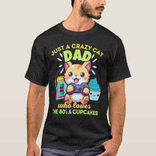 Camiseta Pai de Gato Maluco Que Ama Cupcakes de Jogos e Os