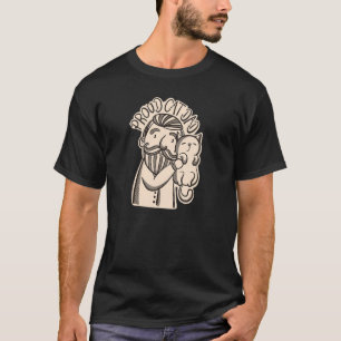 Camiseta Pai de Gato Orgulhoso Desenho à Mão Pai Barbudo Ab