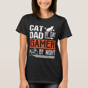 Camiseta Pai De Gato Por Dia Por Dia de os pais Noturno Ga