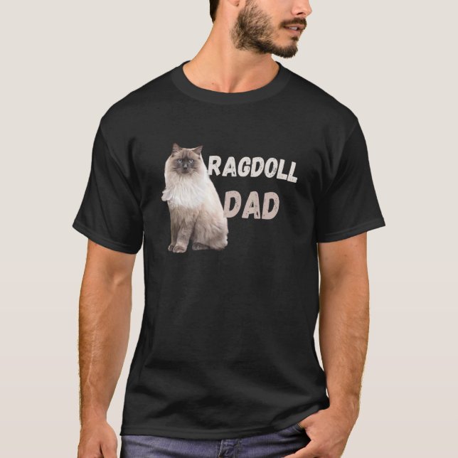 Camiseta Pai de Gato Ragdoll  Dono de Gato (Frente)