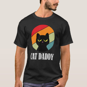 Camiseta Pai de gato retro sunset oitenta estilo angustiado