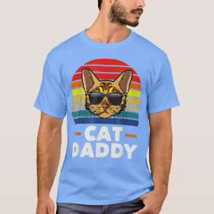 Camiseta Pai de gato Vestindo óculos de sol Presente retror