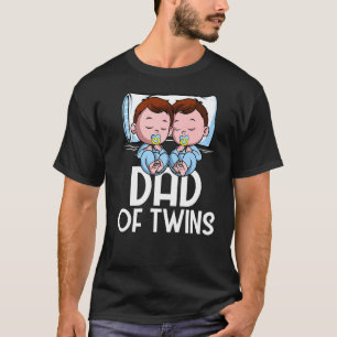 Camiseta Pai de gêmeos Anúncio de Gravidez de Duas Duas Dua