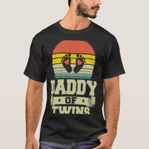 Camiseta Pai De Gêmeos Nova Mãe Grávida Com Dois Bebês