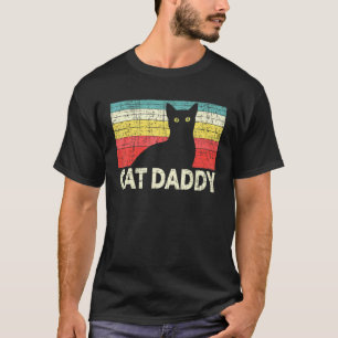 Camiseta Pai de Gente  Negro Proprietário de Gato Pai