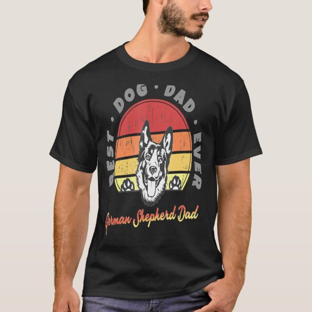 Camiseta Pai De German shepherd De Meninos Da Melhor Cão Do (Frente)